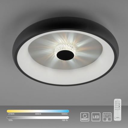 JUST LIGHT. 14384-18 - Светодиодный потолочный светильник с регулированием яркости VERTIGO LED/29W/230V 2700-5000K черный + дистанционное управление