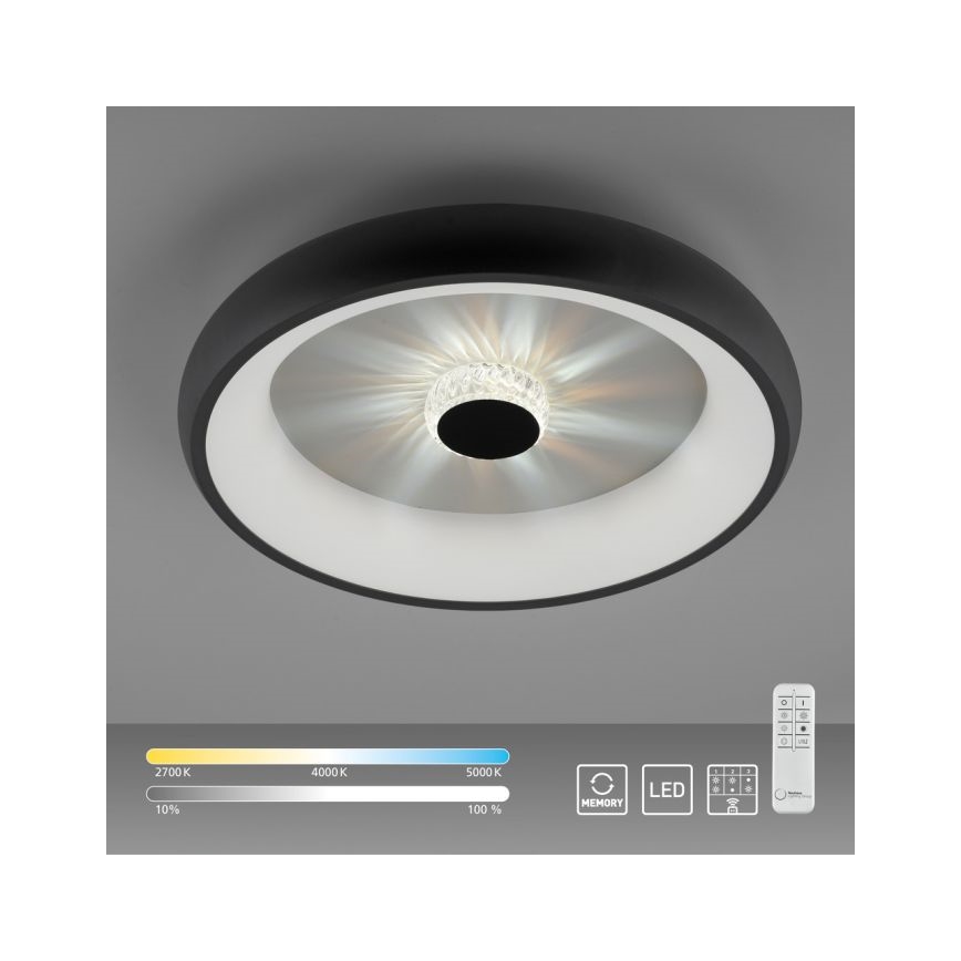JUST LIGHT. 14384-18 - Светодиодный потолочный светильник с регулированием яркости VERTIGO LED/29W/230V 2700-5000K черный + дистанционное управление
