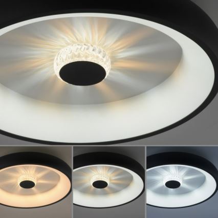 JUST LIGHT. 14384-18 - Светодиодный потолочный светильник с регулированием яркости VERTIGO LED/29W/230V 2700-5000K черный + дистанционное управление