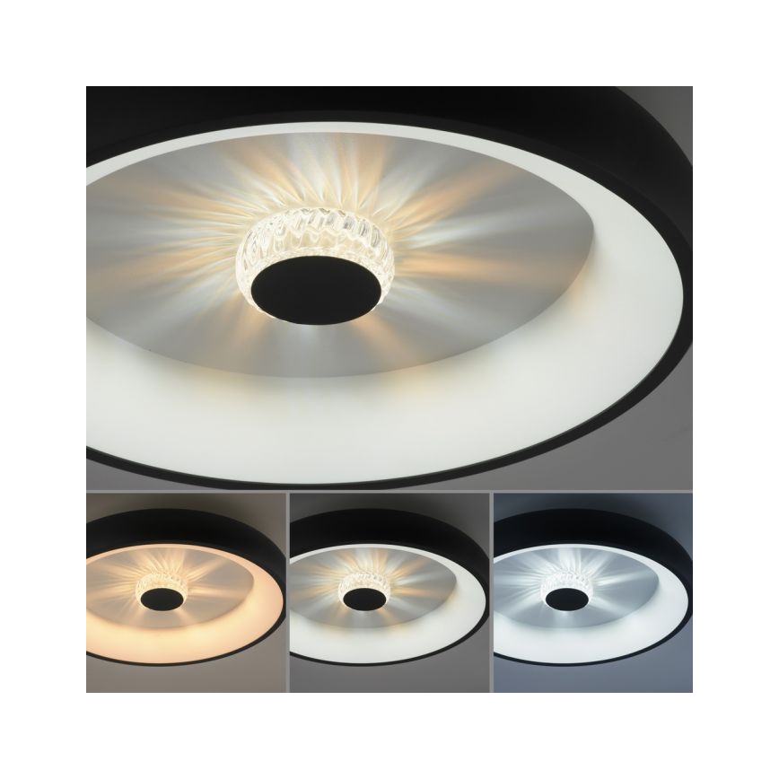 JUST LIGHT. 14384-18 - Светодиодный потолочный светильник с регулированием яркости VERTIGO LED/29W/230V 2700-5000K черный + дистанционное управление