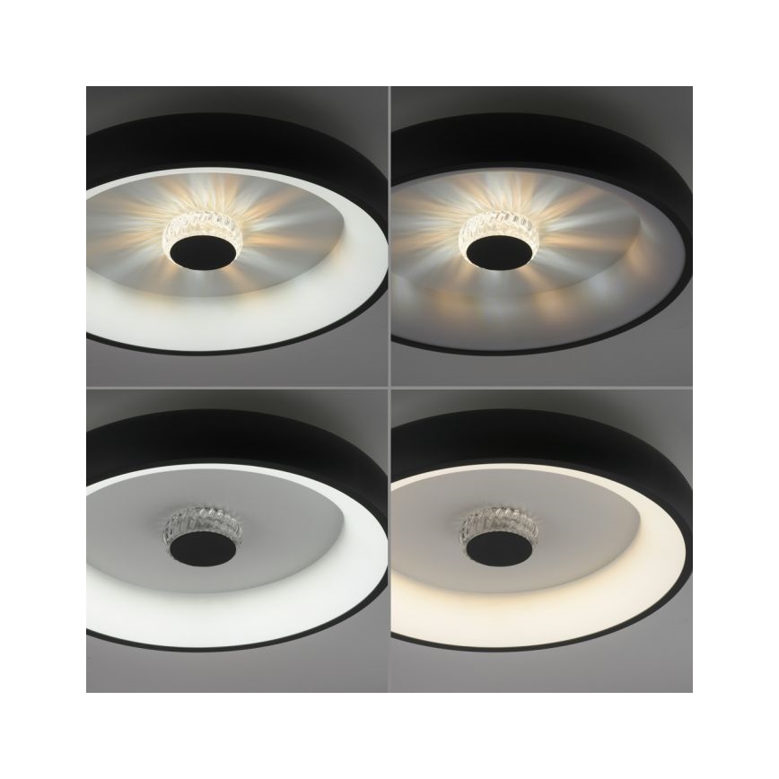 JUST LIGHT. 14384-18 - Светодиодный потолочный светильник с регулированием яркости VERTIGO LED/29W/230V 2700-5000K черный + дистанционное управление