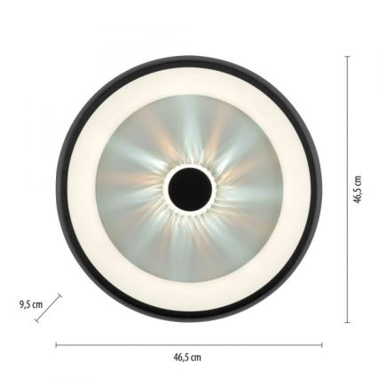 JUST LIGHT. 14384-18 - Светодиодный потолочный светильник с регулированием яркости VERTIGO LED/29W/230V 2700-5000K черный + дистанционное управление