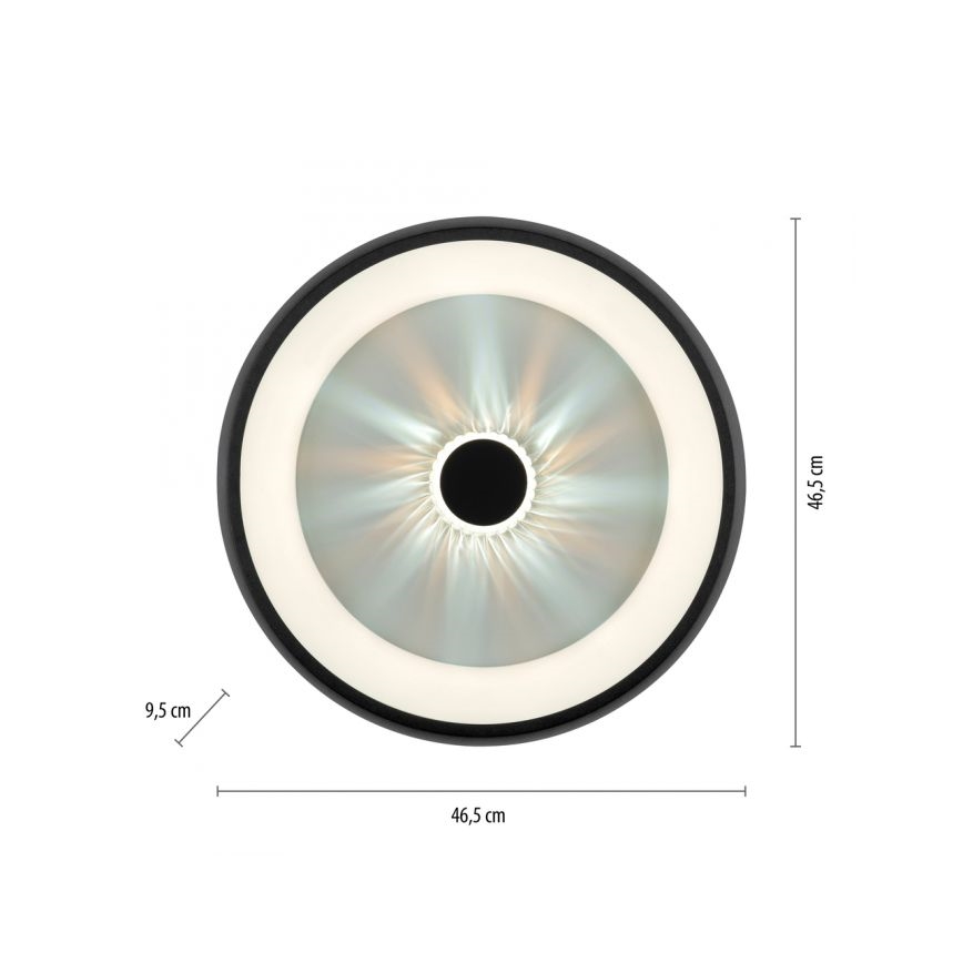 JUST LIGHT. 14384-18 - Светодиодный потолочный светильник с регулированием яркости VERTIGO LED/29W/230V 2700-5000K черный + дистанционное управление
