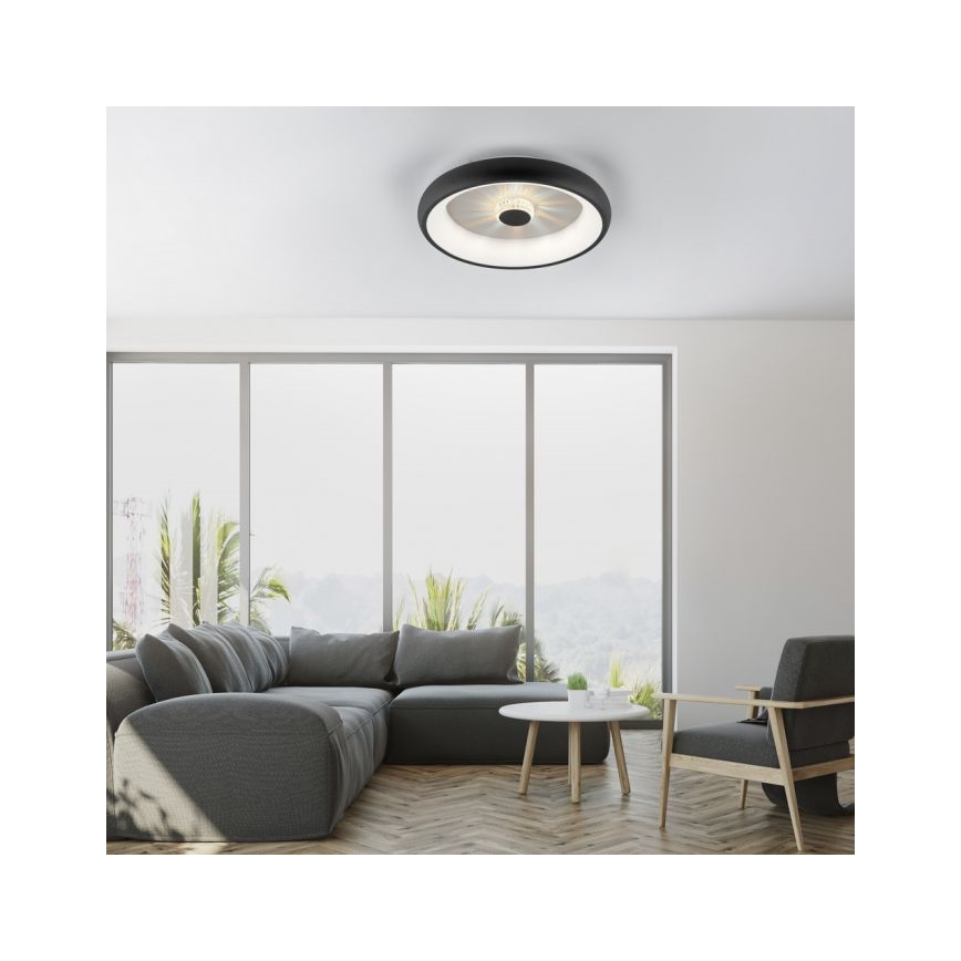JUST LIGHT. 14384-18 - Світлодіодний стельовий світильник з регулюванням яскравості VERTIGO LED/29W/230V 2700-5000K чорний + пульт дистанційного керування