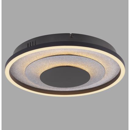JUST LIGHT. 14409-21 - LED стельовий світильник GLITTY LED/22W/230V діаметр 40 см чорний