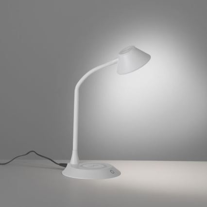 JUST LIGHT. 14414-16 - Светодиодная настольная лампа с затемнением и гибким сенсорным управлением, беспроводная зарядка PUCKI LED/4,5W/230V белая