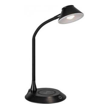 JUST LIGHT. 14414-18 - LED Диммувана гнучка сенсорна настільна лампа з бездротовою зарядкою PUCKI LED/4,5W/230V чорна