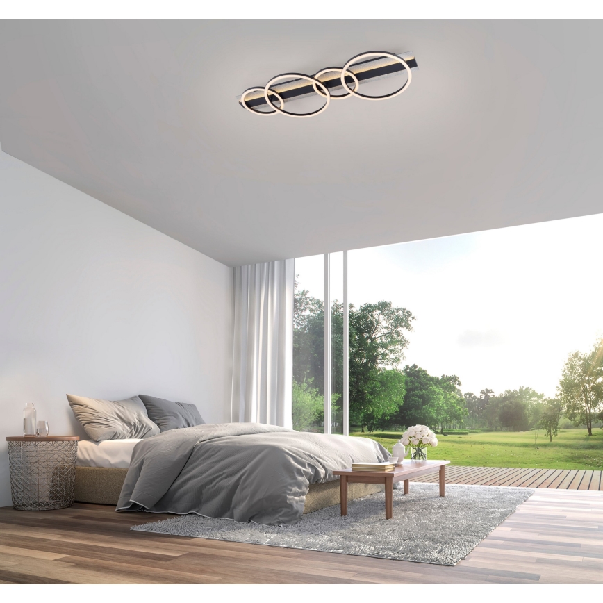 JUST LIGHT. 14426-21 - Светодиодный потолочный светильник CICHIO LED/37W/230V + LED/9,5W 30x86 cm черный