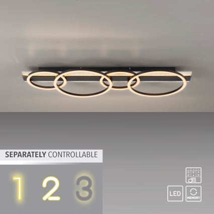 JUST LIGHT. 14426-21 - Светодиодный потолочный светильник CICHIO LED/37W/230V + LED/9,5W 30x86 cm черный