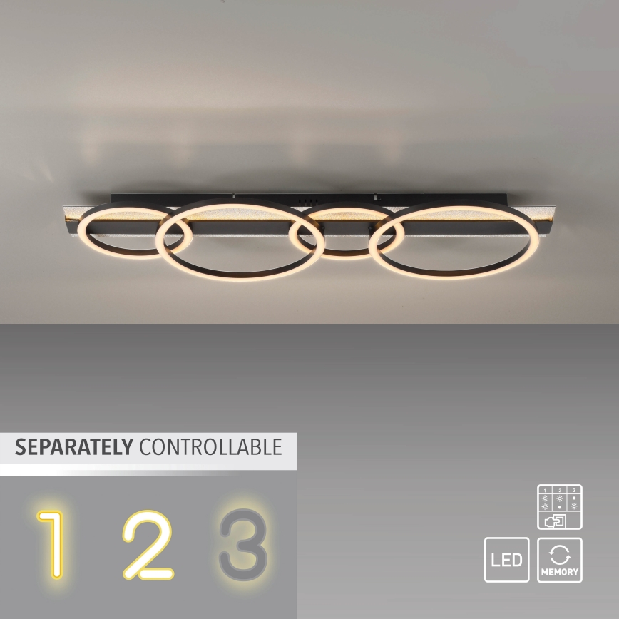 JUST LIGHT. 14426-21 - Светодиодный потолочный светильник CICHIO LED/37W/230V + LED/9,5W 30x86 cm черный