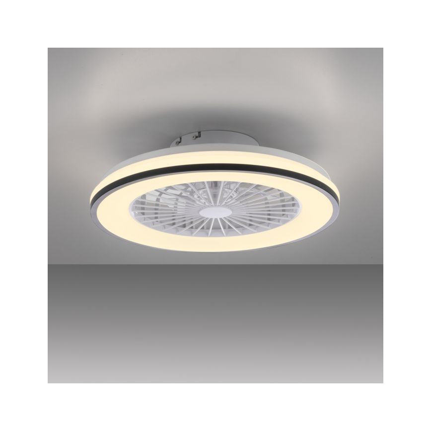 JUST LIGHT. 14447-18 - LED RGBW диммируемый потолочный вентилятор со светильником LENO LED/44Вт/230В 3000-6500K диаметр 48,6 см белый + пульт дистанционного управления