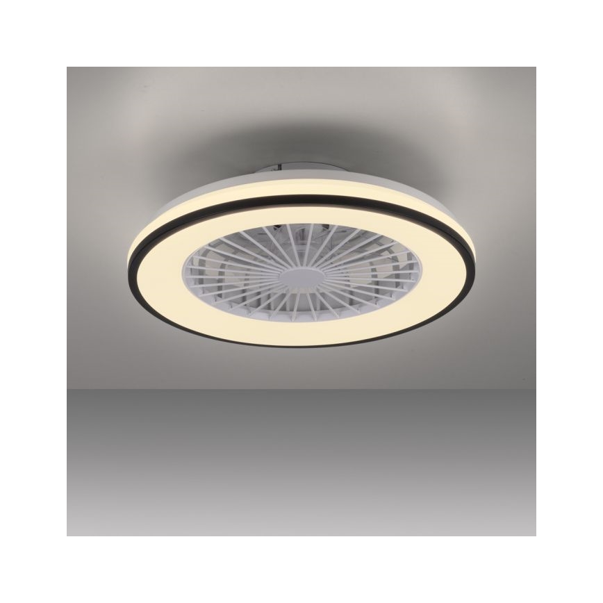 JUST LIGHT. 14447-18 - LED RGBW диммируемый потолочный вентилятор со светильником LENO LED/44Вт/230В 3000-6500K диаметр 48,6 см белый + пульт дистанционного управления