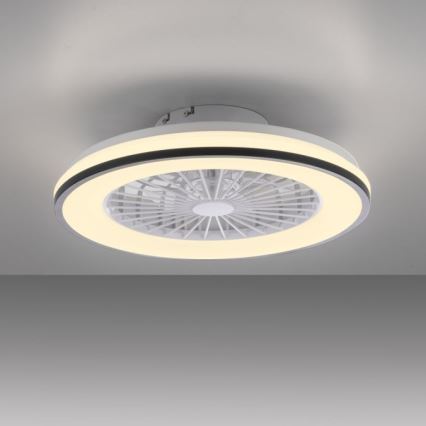 JUST LIGHT. 14447-18 - Светодиодный потолочный RGBW-вентилятор с регулированием яркости со светильником LENO LED/44W/230V 3000-6500K диаметр 48,6 см белый + дистанционное управление