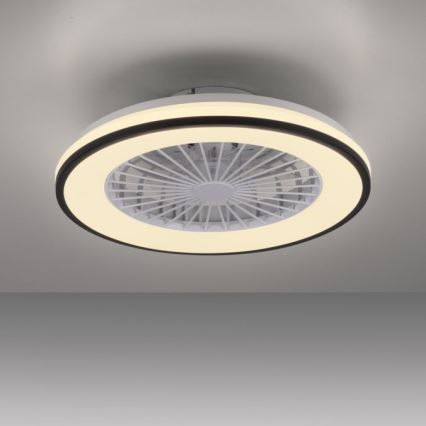 JUST LIGHT. 14447-18 - Светодиодный потолочный RGBW-вентилятор с регулированием яркости со светильником LENO LED/44W/230V 3000-6500K диаметр 48,6 см белый + дистанционное управление