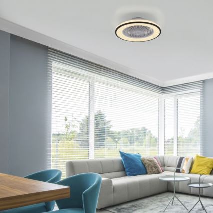 JUST LIGHT. 14447-18 - Світлодіодний RGBW димований стельовий вентилятор зі світлом LENO LED/44W/230V 3000-6500K діаметр 48,6 см білий + дистанційне керування