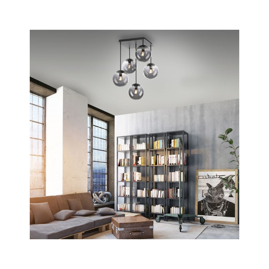 JUST LIGHT. 14602-18 - Люстра на штанге WIDOW 5xE14/25W/230V черный