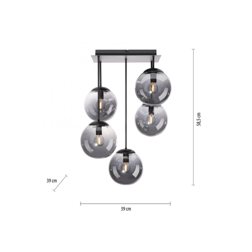 JUST LIGHT. 14602-18 - Люстра на штанге WIDOW 5xE14/25W/230V черный