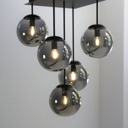 JUST LIGHT. 14602-18 - Люстра на штанзі WIDOW 5xE14/25W/230V чорний