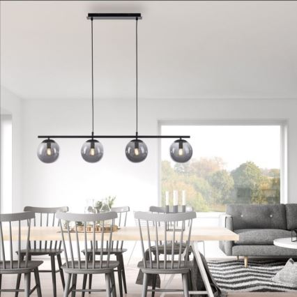 JUST LIGHT. 14604-18 - Підвісна люстра WIDOW 4xE14/25W/230V чорний