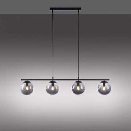 JUST LIGHT. 14604-18 - Підвісна люстра WIDOW 4xE14/25W/230V чорний