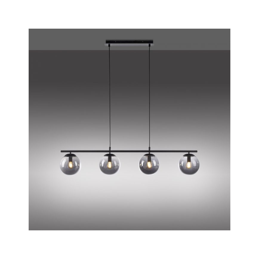JUST LIGHT. 14604-18 - Підвісна люстра WIDOW 4xE14/25W/230V чорний