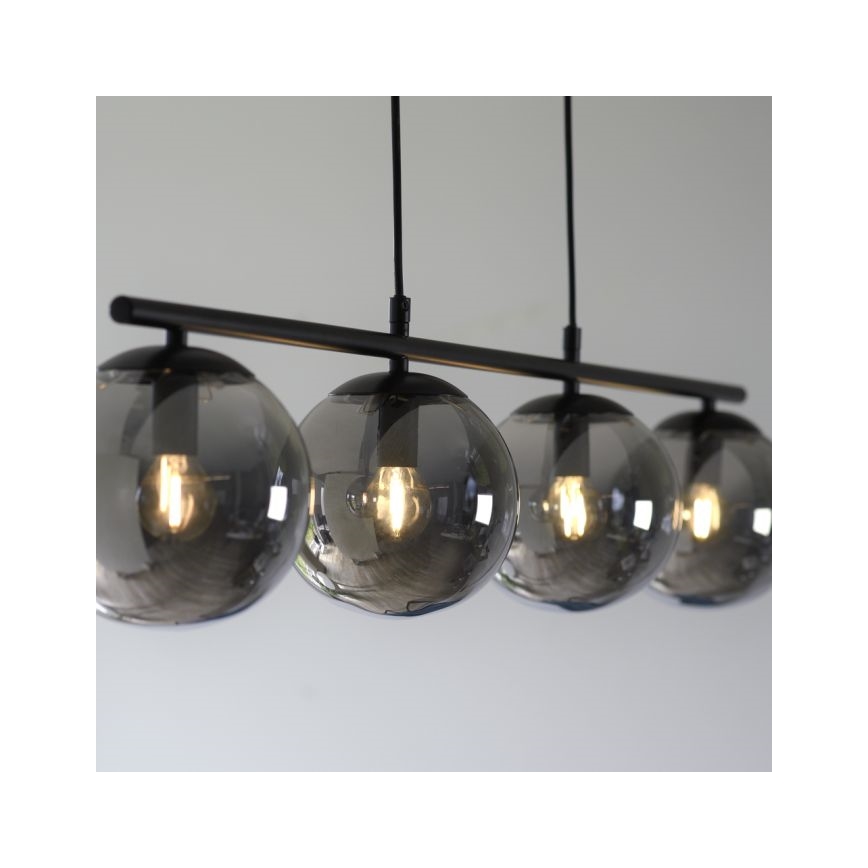 JUST LIGHT. 14604-18 - Підвісна люстра WIDOW 4xE14/25W/230V чорний