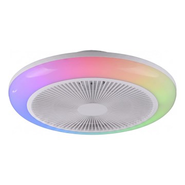 JUST LIGHT. 14623-16 - LED RGBW Диммируемый потолочный вентилятор со светильником BRENDA LED/22W/230V 3000-6000K Ø 46 см белый + пульт дистанционного управления