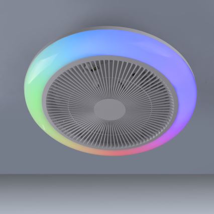 JUST LIGHT. 14623-16 - LED RGBW Диммируемый потолочный вентилятор со светильником BRENDA LED/22W/230V 3000-6000K Ø 46 см белый + пульт дистанционного управления
