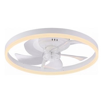 JUST LIGHT. 14624-16 - LED диммируемый потолочный вентилятор со светильником RITA LED/22W/230V 3000–6000K, диаметр 50 см, белый + пульт дистанционного управления