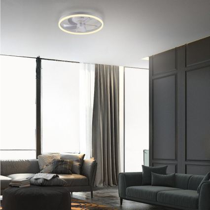 JUST LIGHT. 14624-16 - димований LED-стельовий вентилятор зі світлом RITA LED/22W/230V 3000-6000K, діаметр 50 см, білий + пульт дистанційного керування