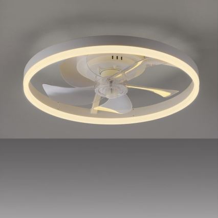 JUST LIGHT. 14624-16 - димований LED-стельовий вентилятор зі світлом RITA LED/22W/230V 3000-6000K, діаметр 50 см, білий + пульт дистанційного керування
