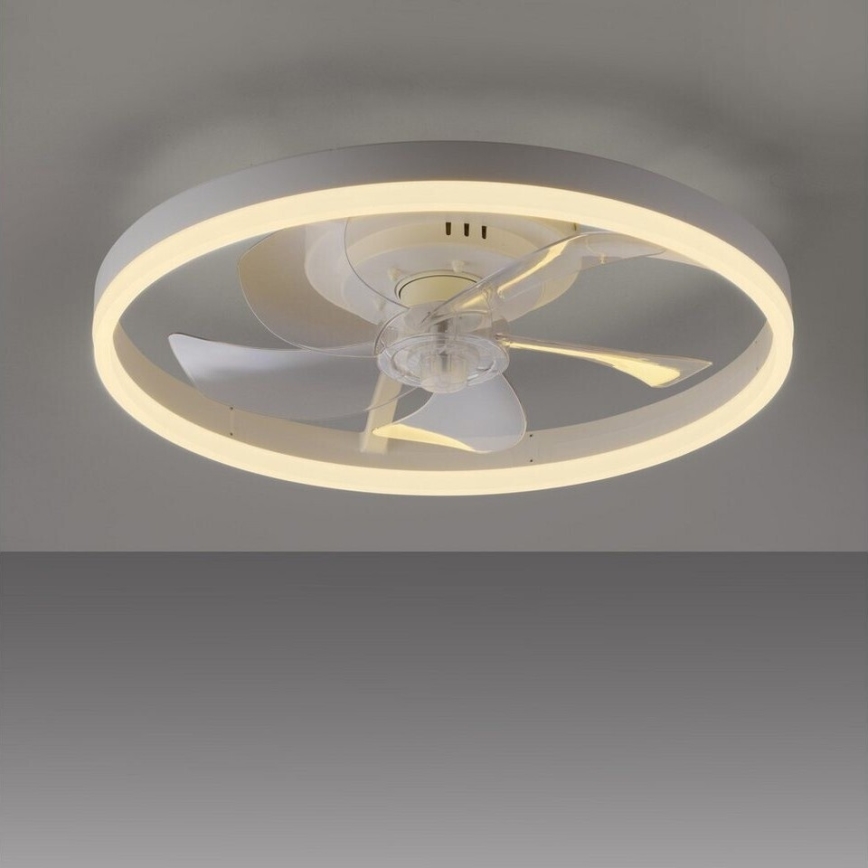 JUST LIGHT. 14624-16 - димований LED-стельовий вентилятор зі світлом RITA LED/22W/230V 3000-6000K, діаметр 50 см, білий + пульт дистанційного керування
