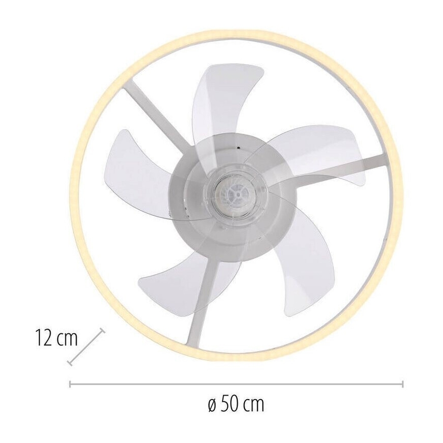 JUST LIGHT. 14624-16 - димований LED-стельовий вентилятор зі світлом RITA LED/22W/230V 3000-6000K, діаметр 50 см, білий + пульт дистанційного керування