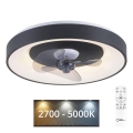 JUST LIGHT. 14644-18 - LED Стельовий світильник з вентилятором та регулюванням яскравості VENIKA LED/36W/230V діаметр 48,6 см 2700-5000K + пульт дистанційного керування