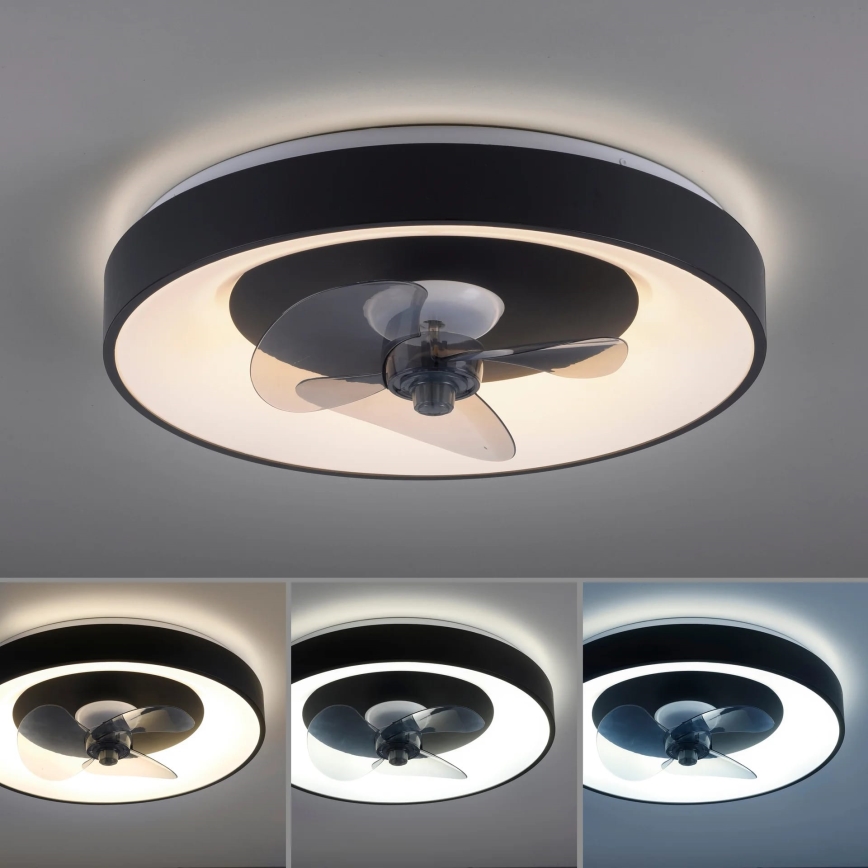 JUST LIGHT. 14644-18 - LED Стельовий світильник з вентилятором та регулюванням яскравості VENIKA LED/36W/230V діаметр 48,6 см 2700-5000K + пульт дистанційного керування