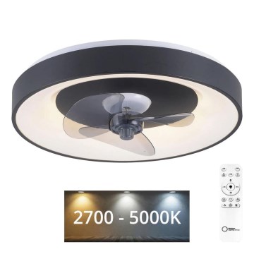 JUST LIGHT. 14644-18 - Светодиодный потолочный светильник с регулированием яркости и вентилятором VENIKA LED/36W/230V диаметр 48,6 см 2700-5000K + дистанционное управление