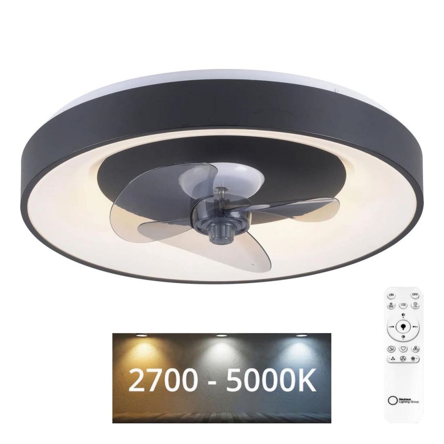 JUST LIGHT. 14644-18 - Светодиодный потолочный светильник с регулированием яркости и вентилятором VENIKA LED/36W/230V диаметр 48,6 см 2700-5000K + дистанционное управление