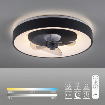 JUST LIGHT. 14644-18 - Светодиодный потолочный светильник с регулированием яркости и вентилятором VENIKA LED/36W/230V диаметр 48,6 см 2700-5000K + дистанционное управление