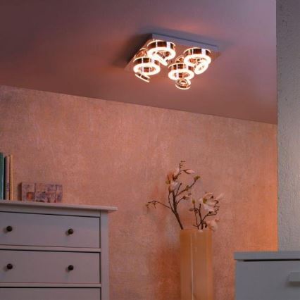 JUST LIGHT. 14662-17 - LED RGBW Точковий світильник з регулюванням яскравості TIM LOLASMART 4xLED/5,9/230V 2700-5000K + пульт дистанційного керування
