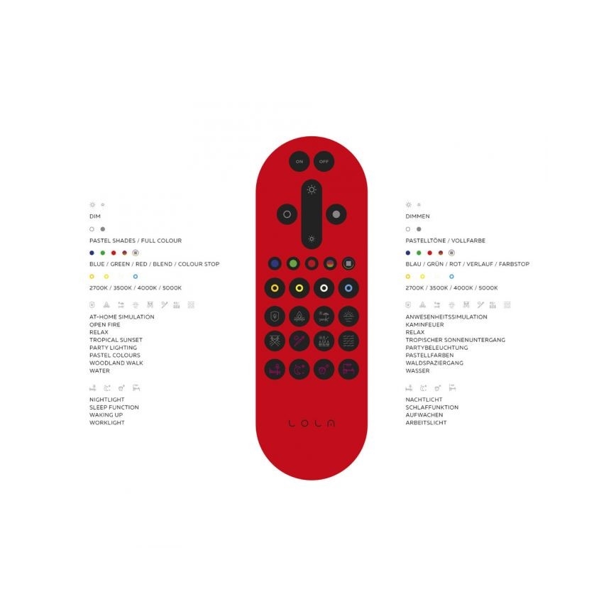 JUST LIGHT. 14662-17 - Светодиодный точечный RGBW-светильник с регулированием яркости TIM LOLASMART 4xLED/5,9/230V 2700-5000K + дистанционное управление