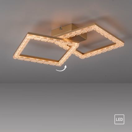 JUST LIGHT. 14732-60 - Світлодіодний стельовий світильник GLITRA LED/17,5Вт/230В 37,6x37,6 см золотистий