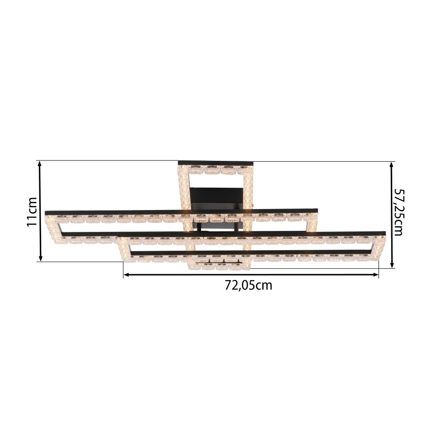 JUST LIGHT. 14733-18 - LED Потолочный светильник GLITRA LED/35W/230V 57x72 cm чёрный