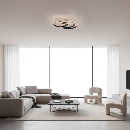 JUST LIGHT. 14734-18 - LED потолочный светильник GLITRA LED/37 Вт/230 В Ø 50 см чёрный