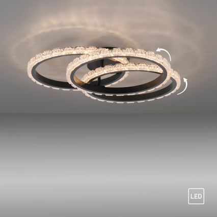 JUST LIGHT. 14734-18 - LED потолочный светильник GLITRA LED/37 Вт/230 В Ø 50 см чёрный