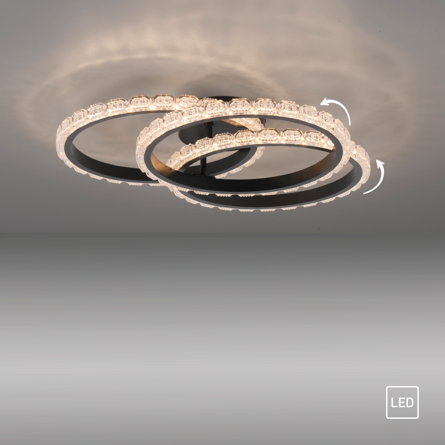 JUST LIGHT. 14734-18 - LED потолочный светильник GLITRA LED/37 Вт/230 В Ø 50 см чёрный