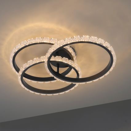 JUST LIGHT. 14734-18 - LED потолочный светильник GLITRA LED/37 Вт/230 В Ø 50 см чёрный