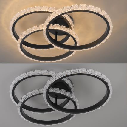 JUST LIGHT. 14734-18 - LED стельовий світильник GLITRA LED/37W/230V діаметр 50 см чорний