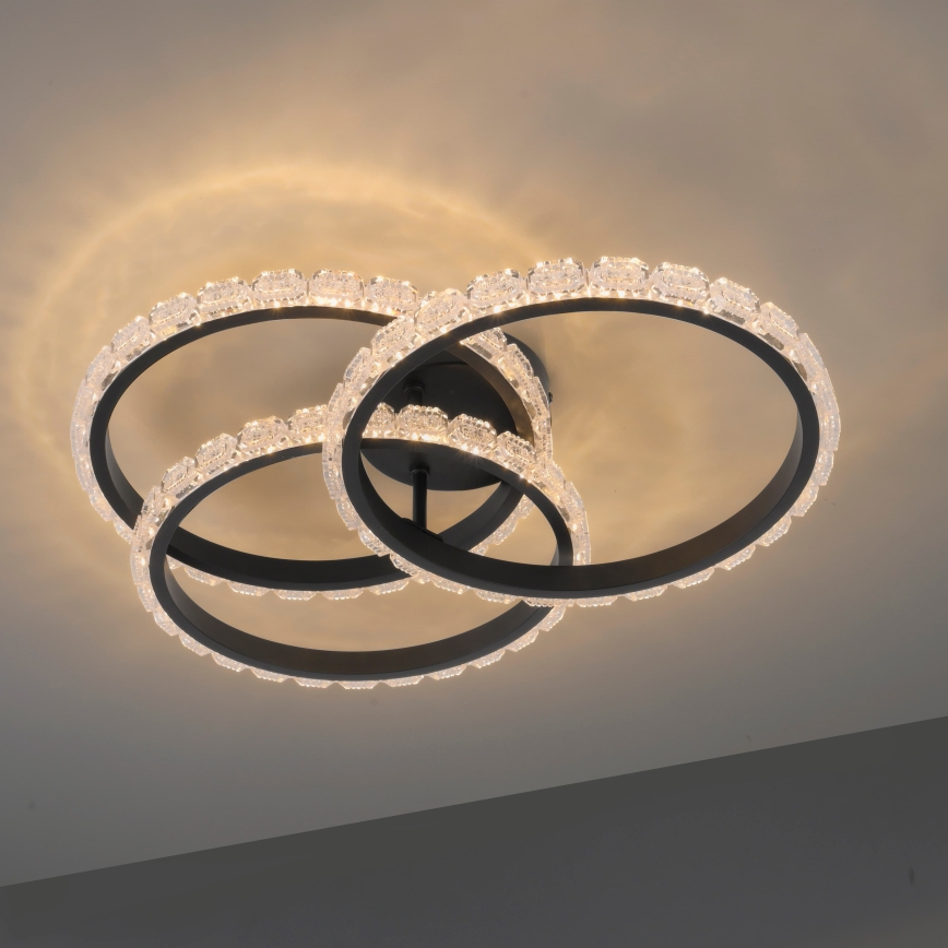 JUST LIGHT. 14734-18 - LED стельовий світильник GLITRA LED/37W/230V діаметр 50 см чорний