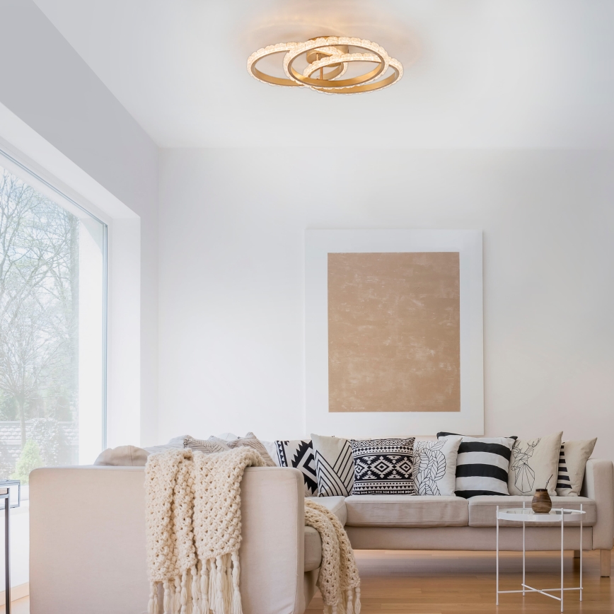 JUST LIGHT. 14734-60 - LED стельовий світильник GLITRA LED/37W/230V, діаметр 50 см, золотистий