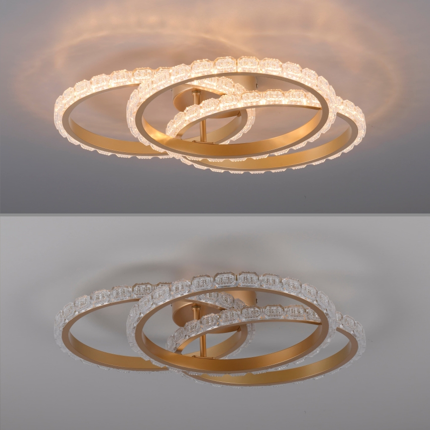 JUST LIGHT. 14734-60 - LED стельовий світильник GLITRA LED/37W/230V, діаметр 50 см, золотистий